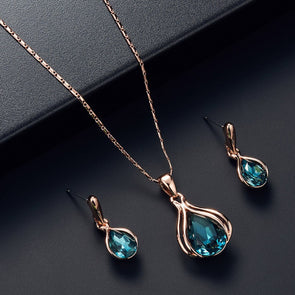 Drip necklace earring set